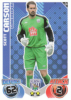 Scott Carson West Bromwich Albion 2010/11 Topps Match Attax #289